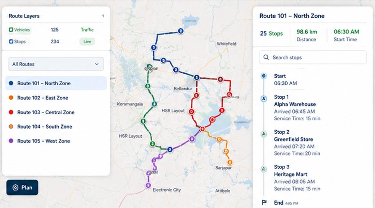 Leap transport route map
